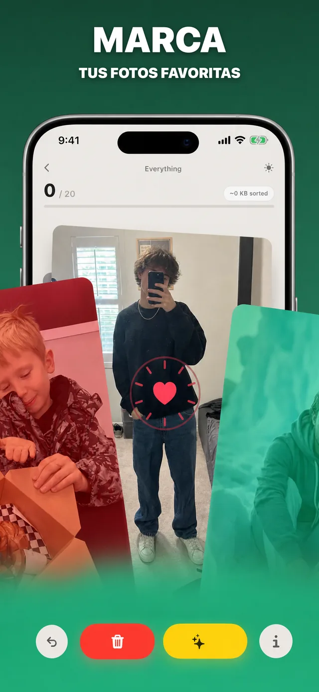 Captura de la app: marca como favoritas las fotos que amas